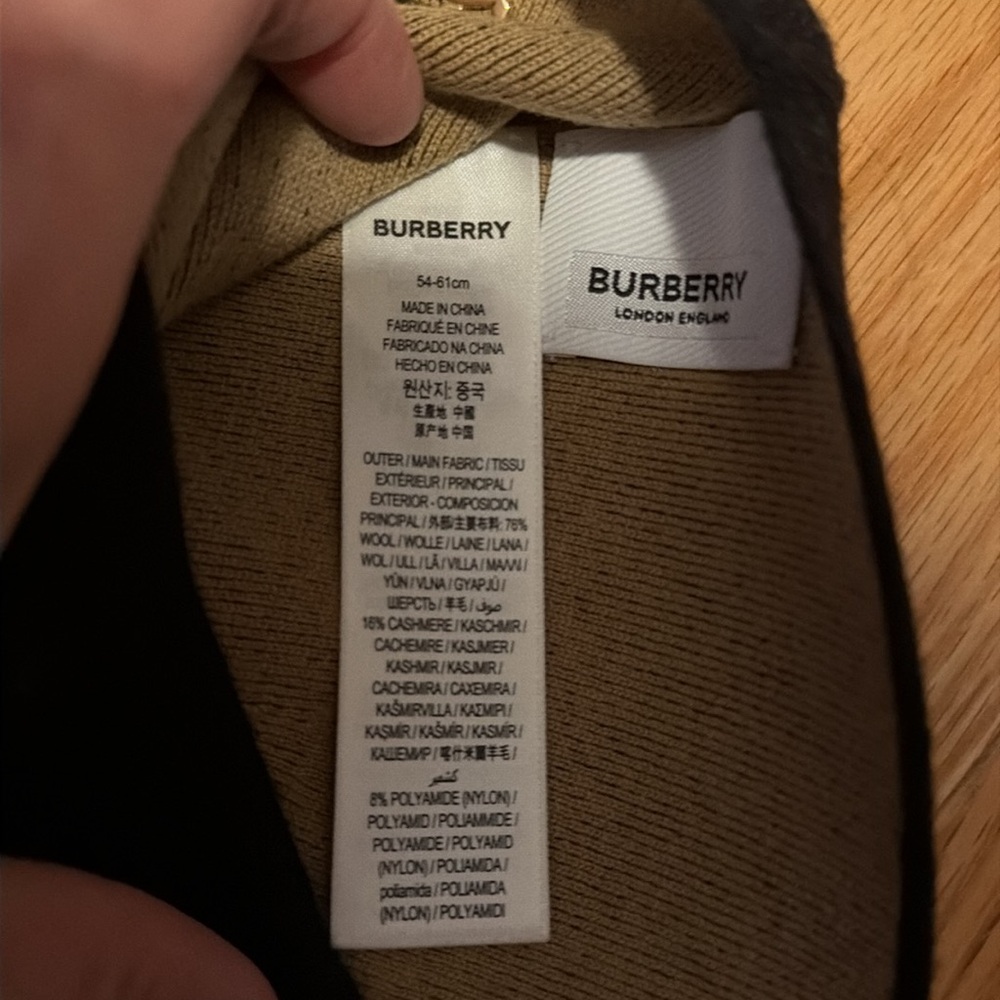 Burberry black beanie- like new - Picture 3 of 3